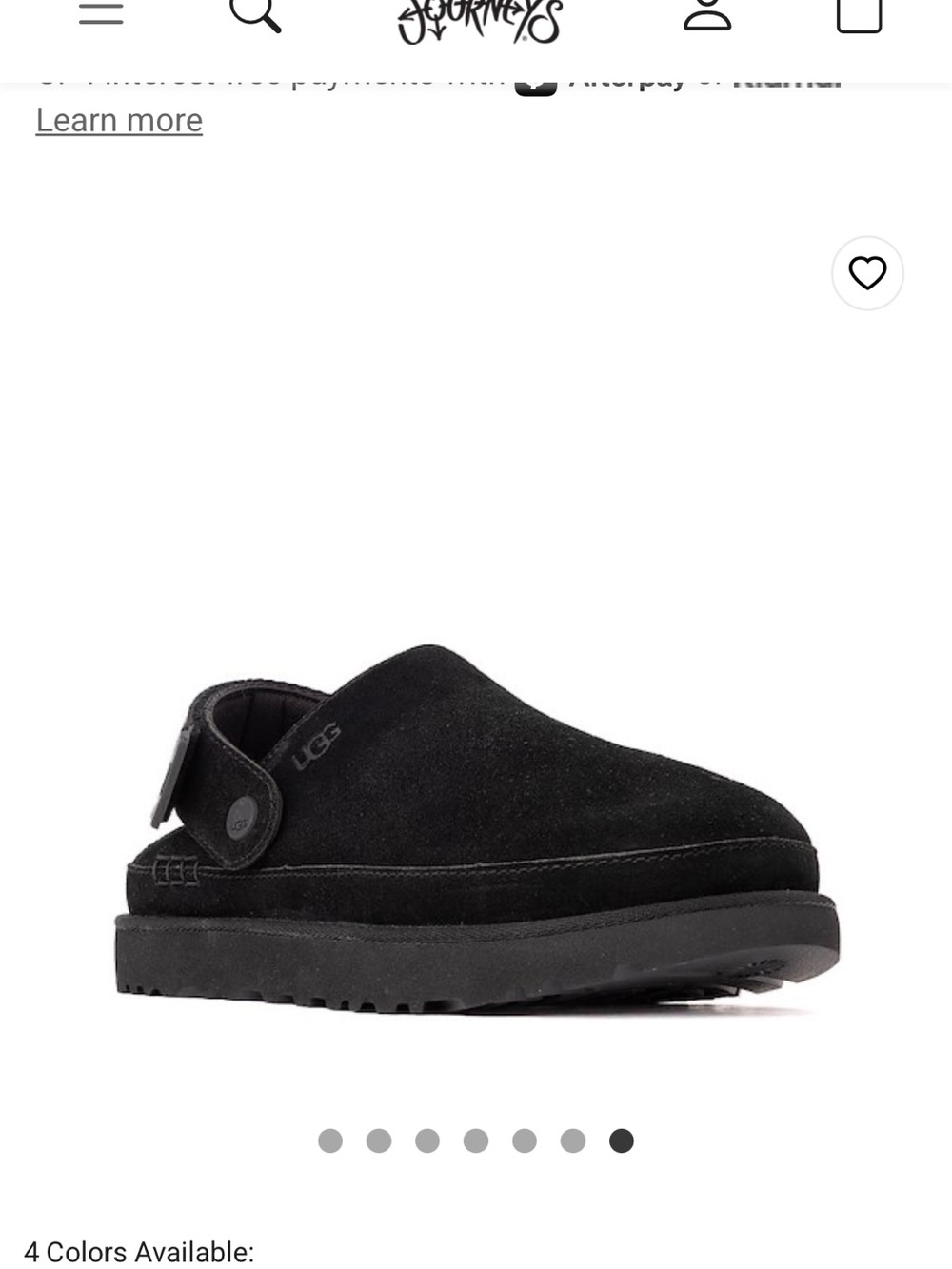 UGG Black Suede Slip-On Clog with Back Strap